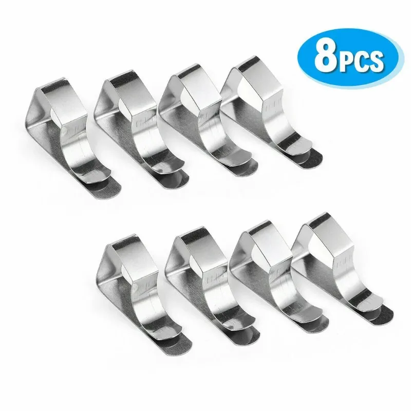 8Pcs Stainless Steel Tablecloth Clamps Table Cloth Clips Holder Clip For Party Wedding Table Cover Clamps Decorative