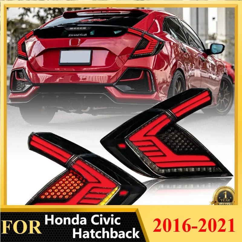 New Arrivals For Honda Civic Hatchback 2016-2021 Smoke LED Tail Lights Sequential Rear Lamps Assembly Pair 2PCS