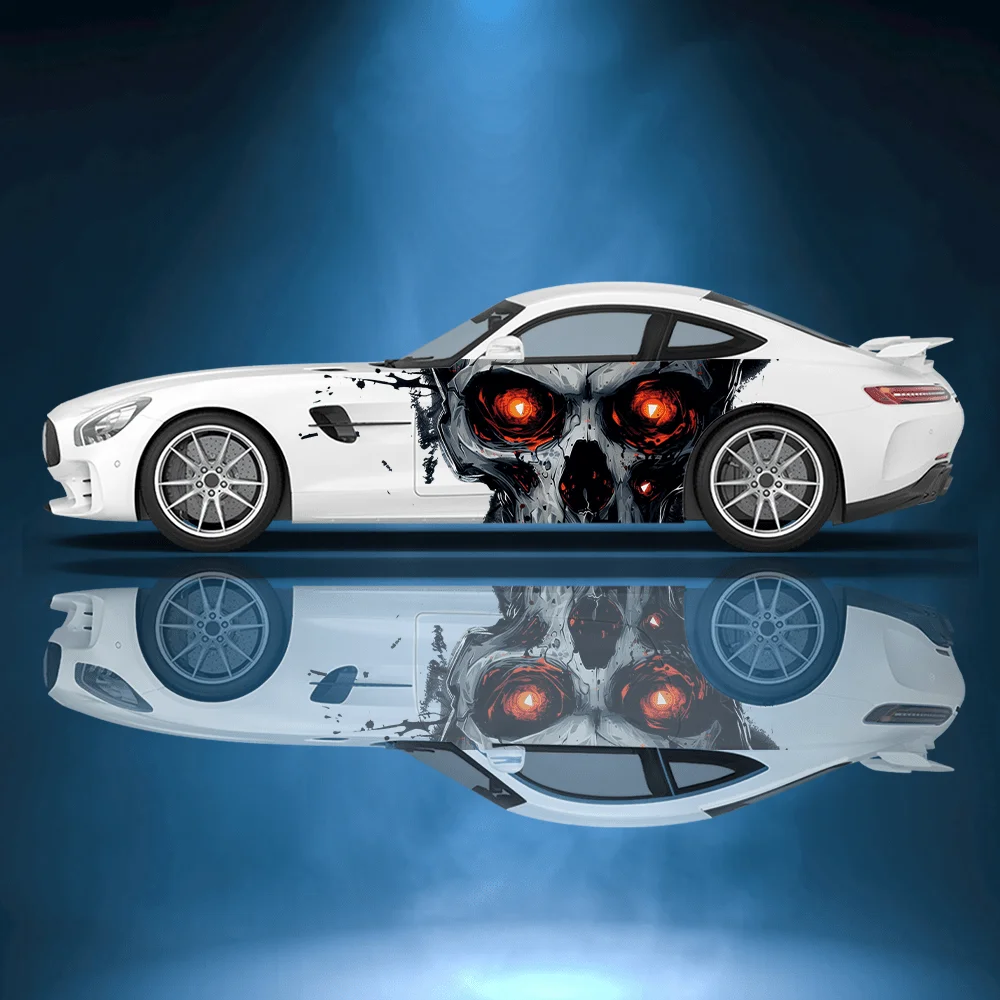 

Странные красные глаза, череп, автомобильные виниловые наклейки, самоклеящаяся наклейка из ПВХ, подходит для грузовиков, внедорожников, украшения, автоаксессуары, подарок