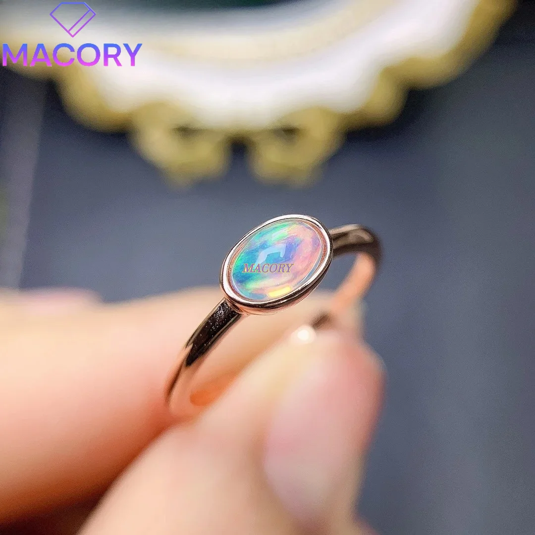 Colored Opal Rings 925 Sterling Silver Oval 4*6mm Rings Fashion Jewelry Wedding Rings Ladies Luxury Jewelry Free Shipping