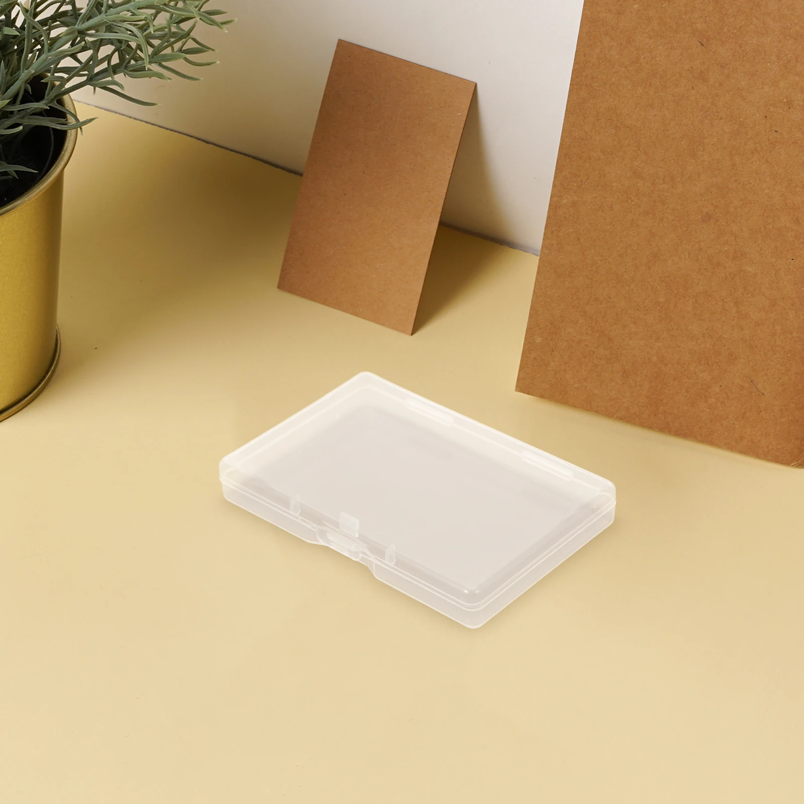 

8pcs Plastic Business Card Holder Flat Storage Box Small Clear Case for Cards Storage Box Flat Mini Container
