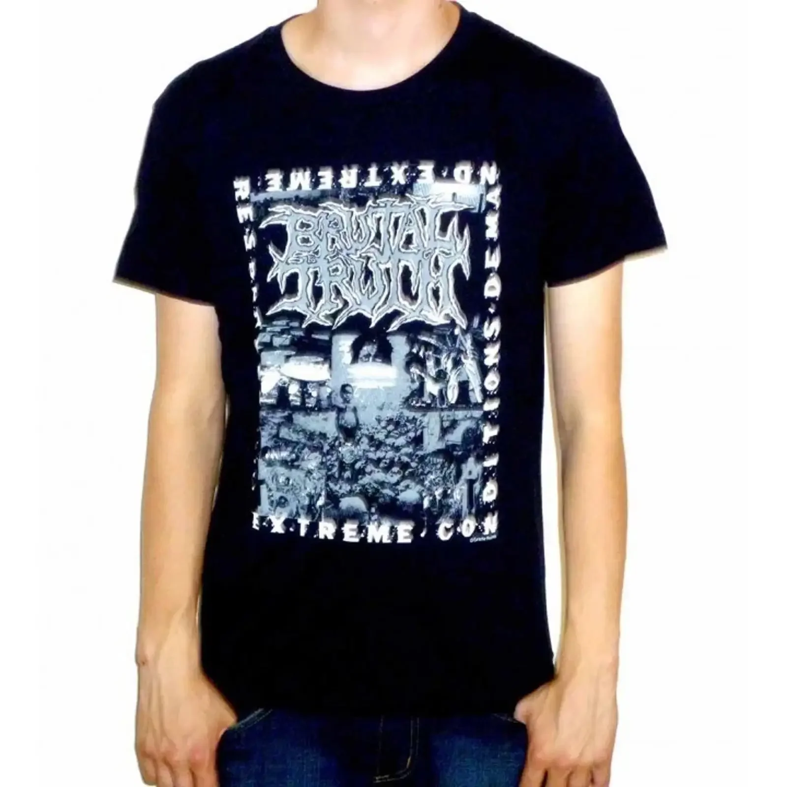 Brutal Truth T Shirt Extreme Conditions Demand Responses OFFICIAL vintage Washed Soft Versatile Breathable streetwear Stretched