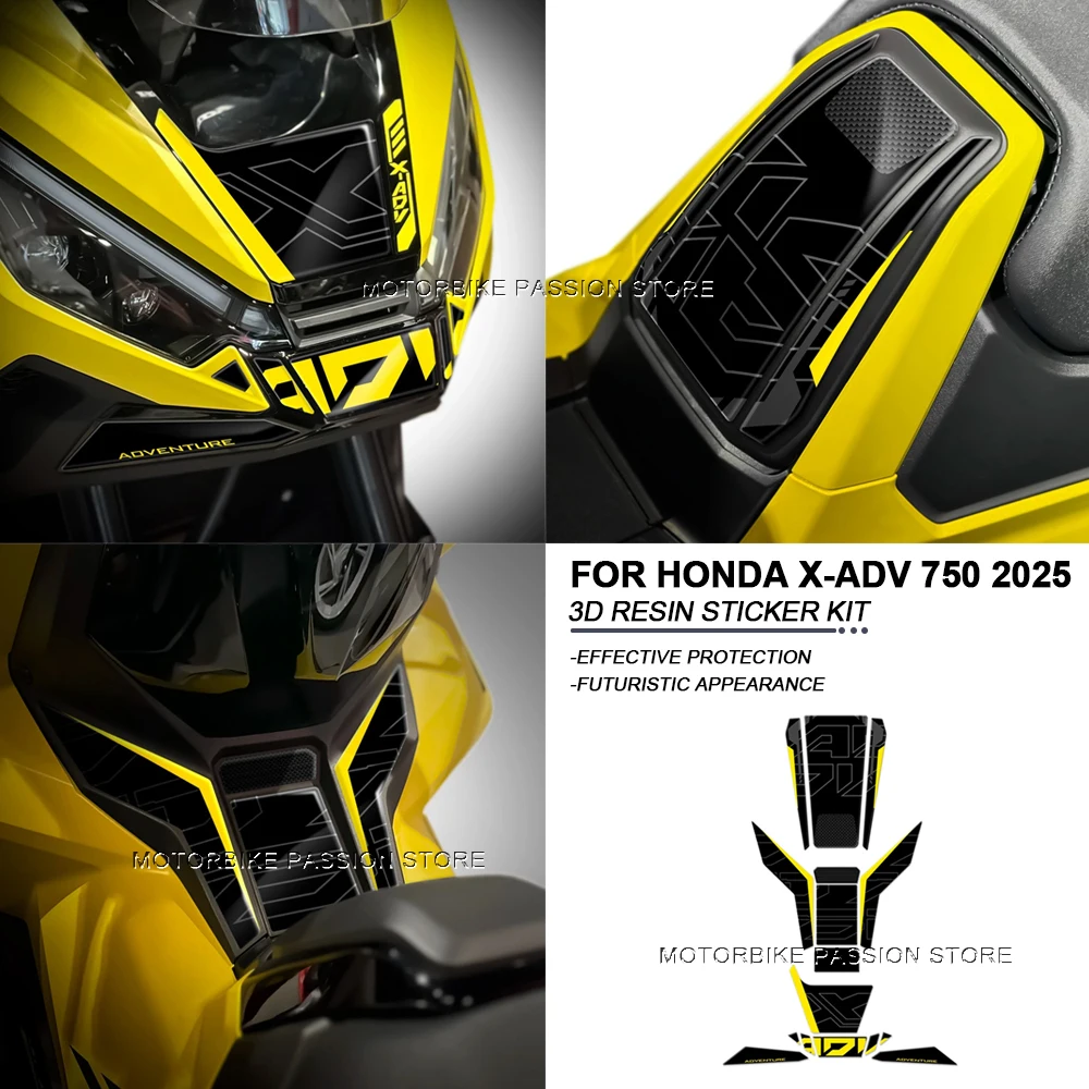 

X-ADV 750 2025 Accessories Motorcycle fuel tank Stickers kits 3D Gel Epoxy Resin Stickers for Honda X-ADV 750 2025