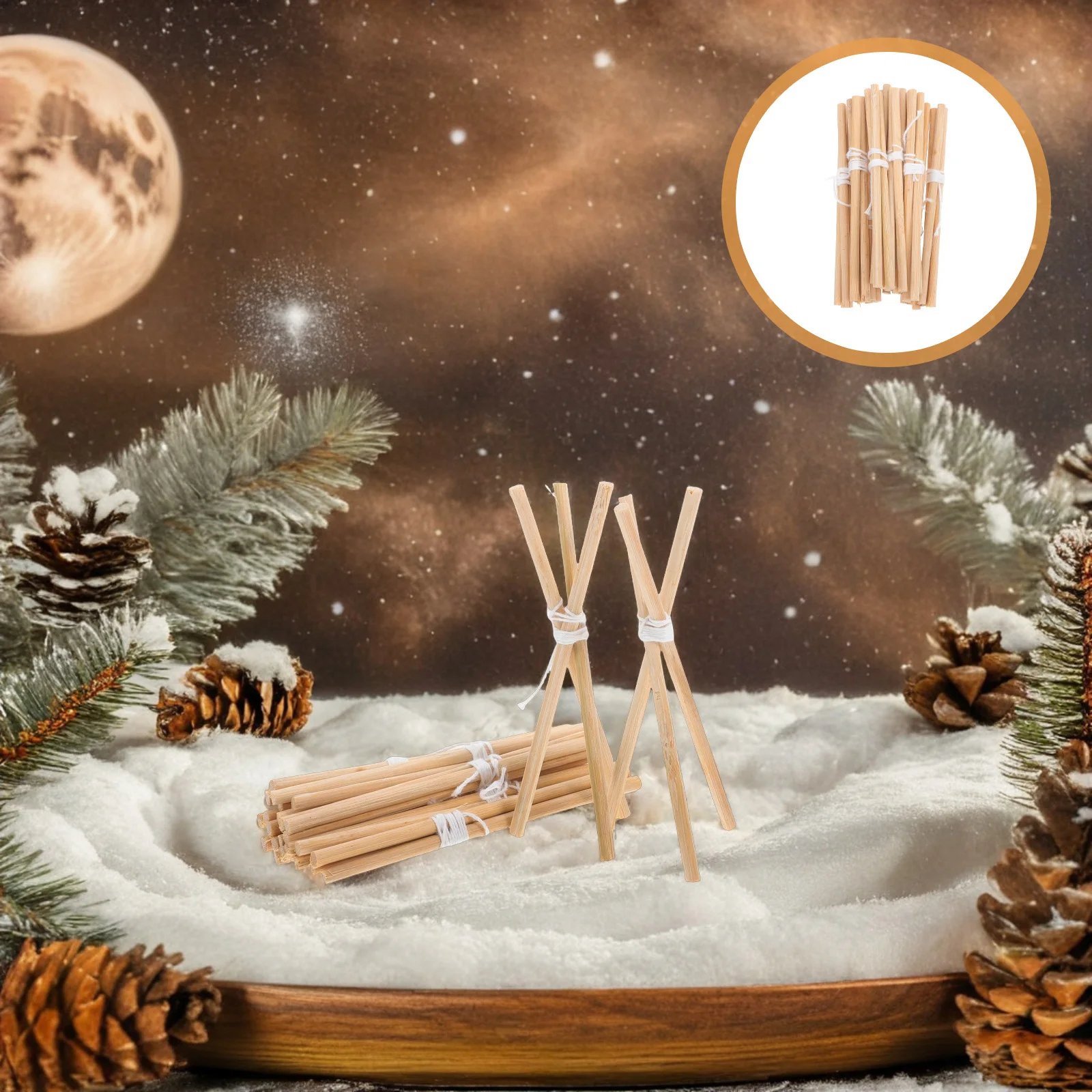 

10Pcs Miniature Firewood Log Holder Intricate Design DIY Props for Dollhouse Camping Supplies Outdoor Setup Firewood Rack