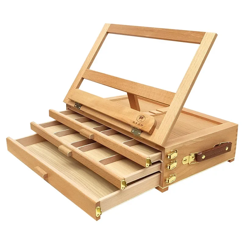 

Three-layer drawer easel storage box Sketch oil painting