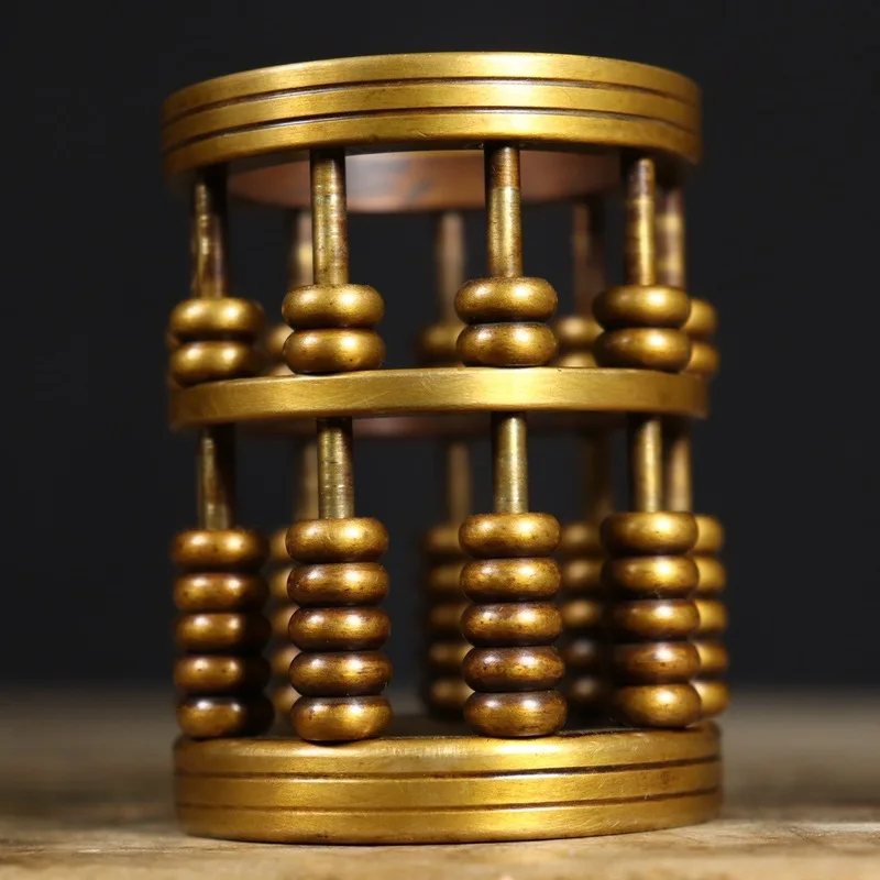 Brass Ruyi Abacus - 5-Bead 13-Row Old-Style Housewarming Monday Ringing Gold 0kg Ornament