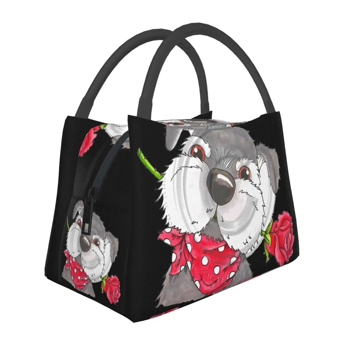 

Cute Rose Mini Schnauzer Portable insulation bag for Cooler Thermal Food Office Pinic Container