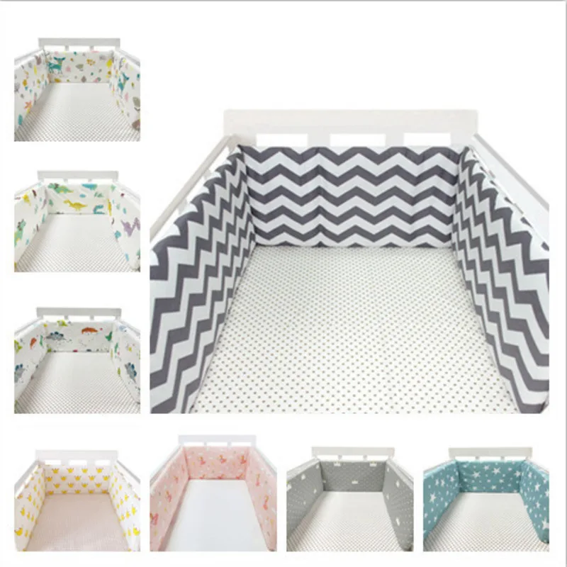 Baby Bumper Crib Cot Protector Infant Cotton Children\'s Bed Barriers Newborns Around Cushion Braid Cunas Para El Bebe