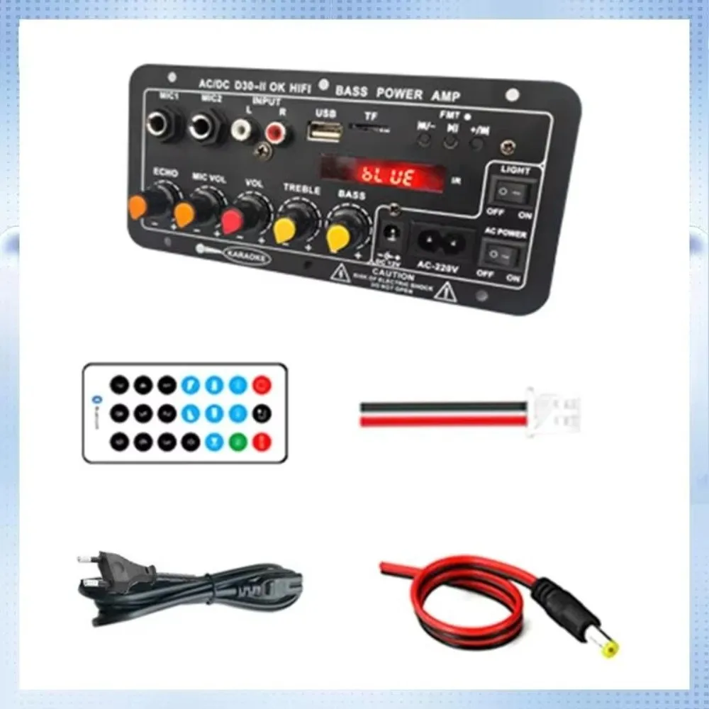 Dual Mic Input Digital BT Amplifier Board Rechargeable Bluetooth Enabled Karaoke Amp Speaker Digital Control DIY Version