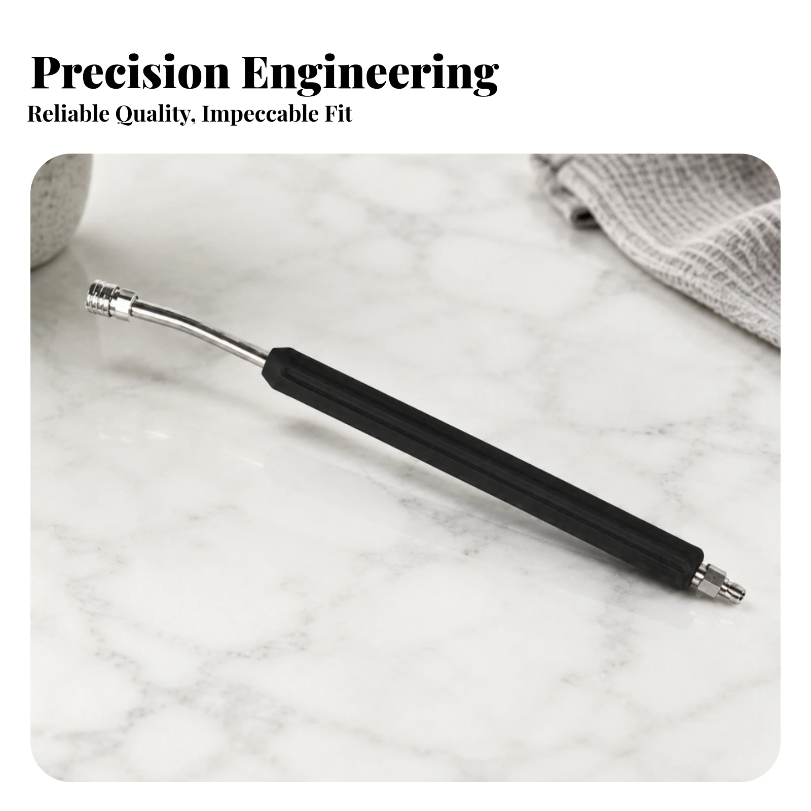 15-Degree Bent Extension Rod Hard to Reach Areas Pressure Washer Curved Rod Quick-Connect Extension Lance Stainless Steel
