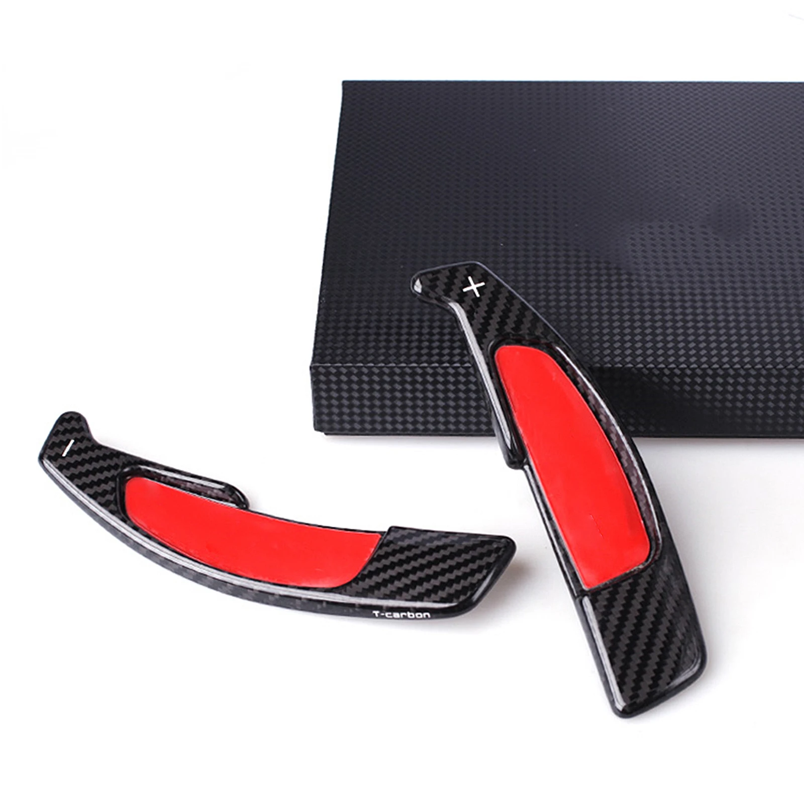 Red/Black Carbon Fiber Car Gear Steering Wheel Shift Paddle Extension Cover Trim For Mercedes Benz AMG Before 2013 Accessories