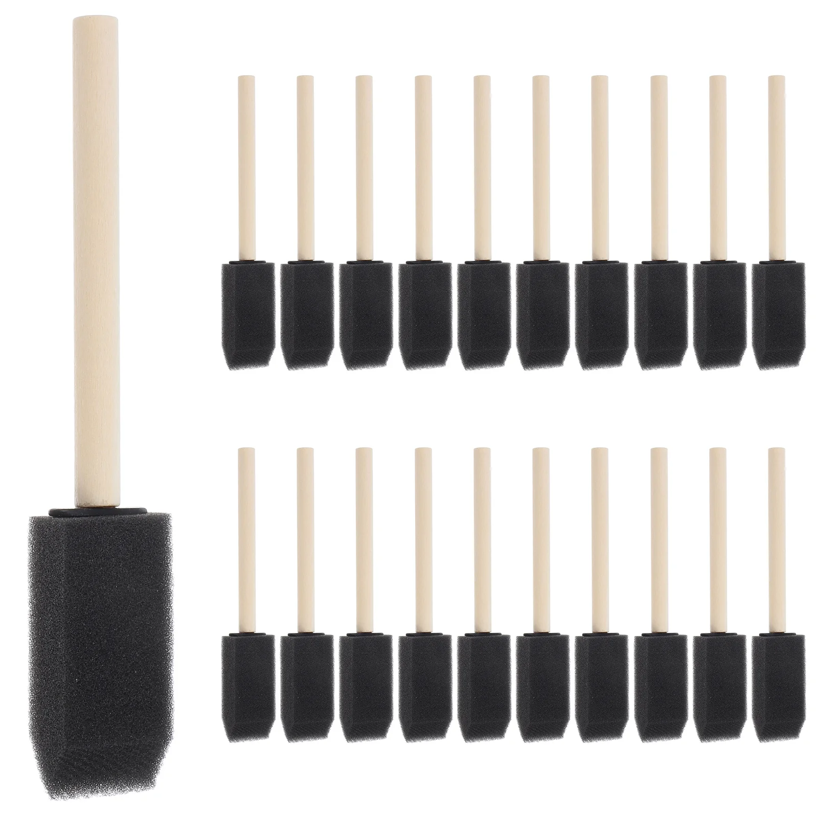 

36Pcs Black Sponge Brushes Wood Handle for Kids Graffiti Painting Drawing Crafts Sponge Painting Tools Graffiti Brush