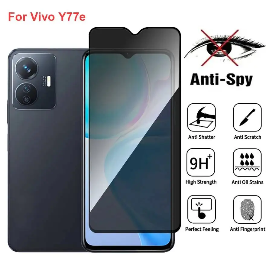 

Vivo Y77e V2166BA Anti Spy Privacy Tempered Glass Protector Compatible For Vivoy77e Full Cover Screen Phone Film
