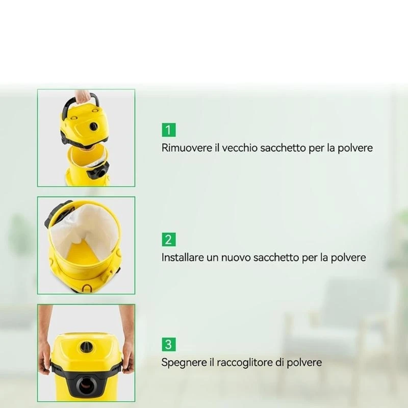 مجموعة من 6/15 كيس نظافة الفراغات حقيبة غبار عملية سهلة التثبيت الفراغ كيس نظافة الفراغ غير المنسوج