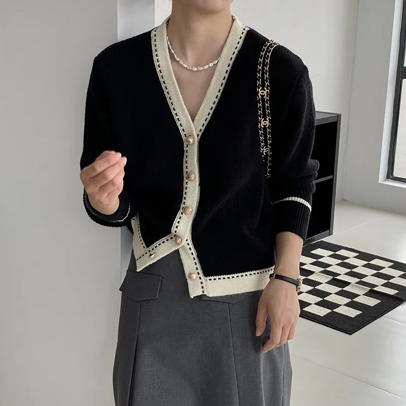 Korejpaa Knitted Cardigan 2024 Autumn Winter New Korean Gentle V-neck Pit Strip Sweater Jacket Women Cardigans Coat Clothes