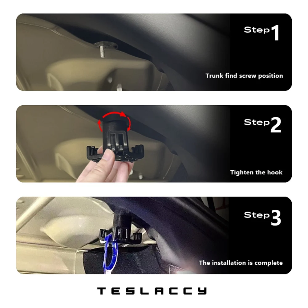 

Для Tesla Model 3/New Model 3 Highland 2024 Крючок для багажника Крючок для продуктовой сумки Автомобильная подвеска Аксессуары для багажного отделения Перчатка