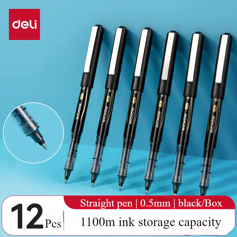 Deli Medium Point Ballpoint Pen 0.5mm Office and Business Ballpoint Pen for Meetings