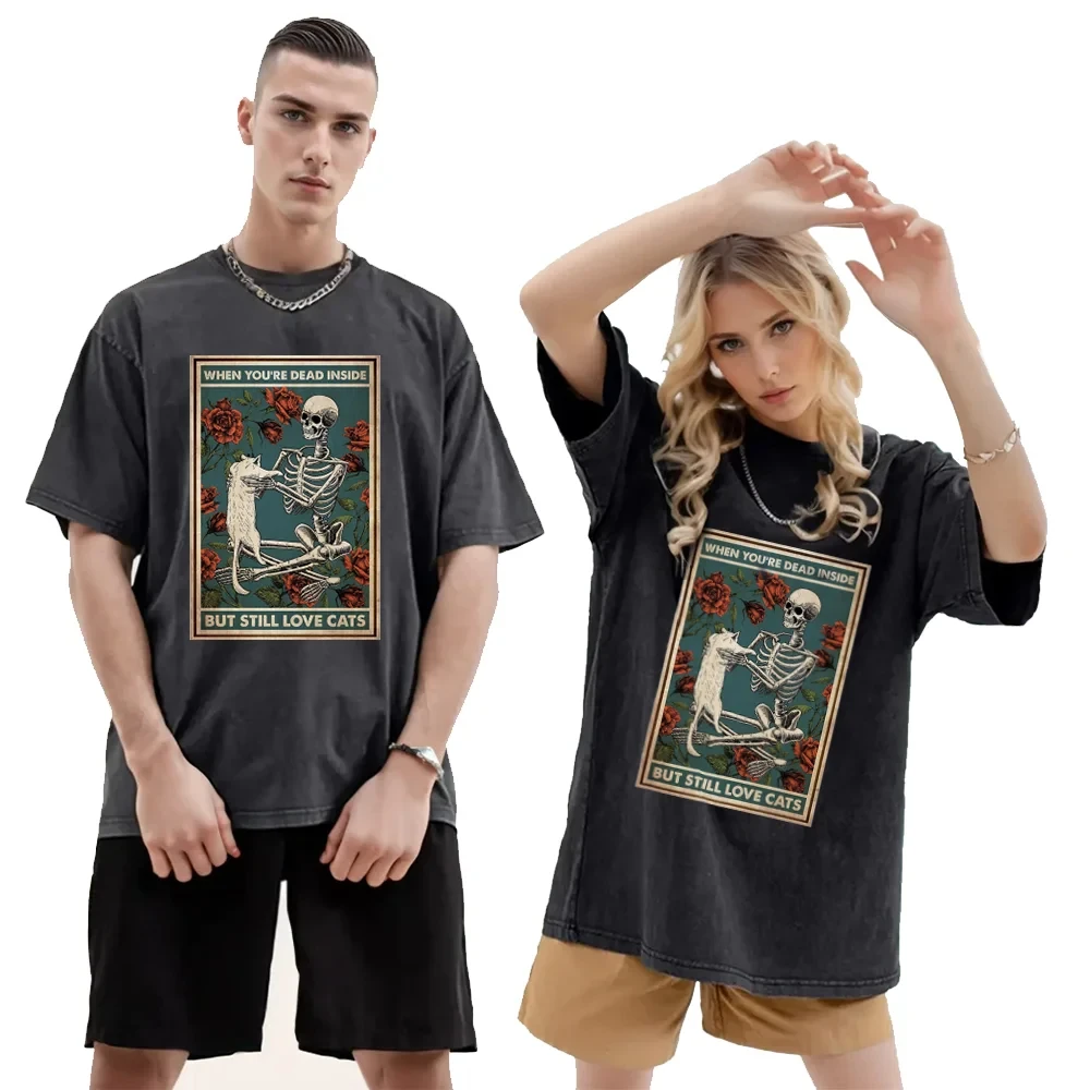 Y2k Anime T-shirts Berserk Washed Short T-shirts for Men Women's Tops Woman Free Shipping Offer Kanye Fugees Oversized T-shirt