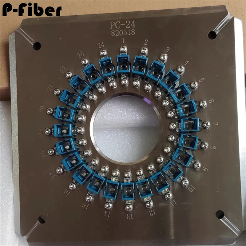 Fiber optic grinder 24 core SC PC blue jumper 127mm production with four corner pressure fixture