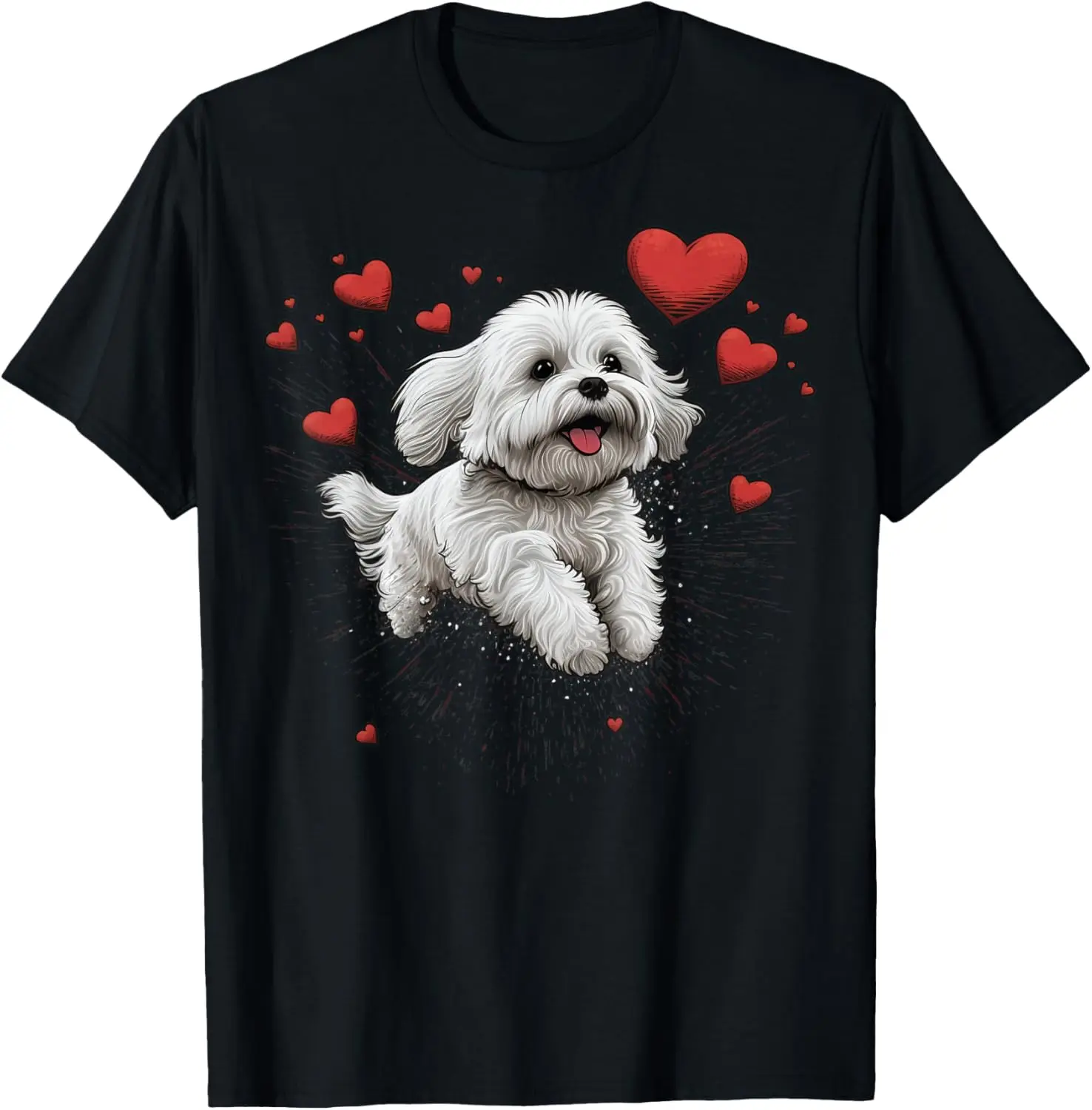 Maltese dog Love Heart for Valentines Day Maltese dog Lover T-Shirt