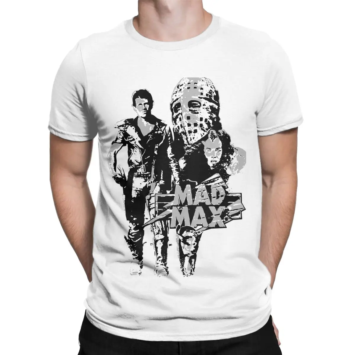 Men's T-Shirt Mad Max Vintage 100% Cotton Tee Shirt Short Sleeve T Shirt Round Neck Clothes Plus Size