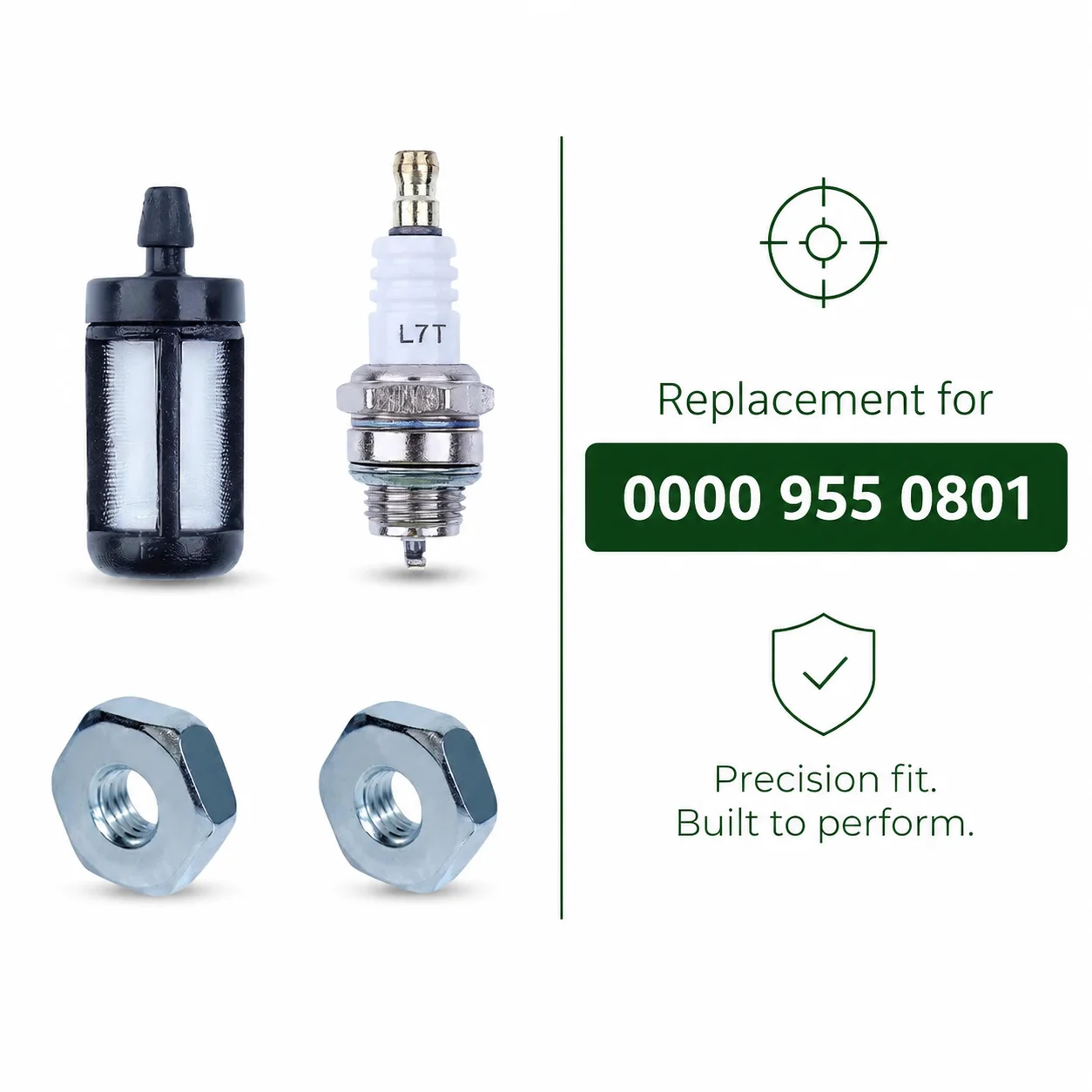 L7T Spark Plug Fuel Filter 2pc Bar Nuts Tune Up Kit For STIHL MS180/170/210/230/250/260/290/240 Chainsaw Parts OEM 0000 955 0801
