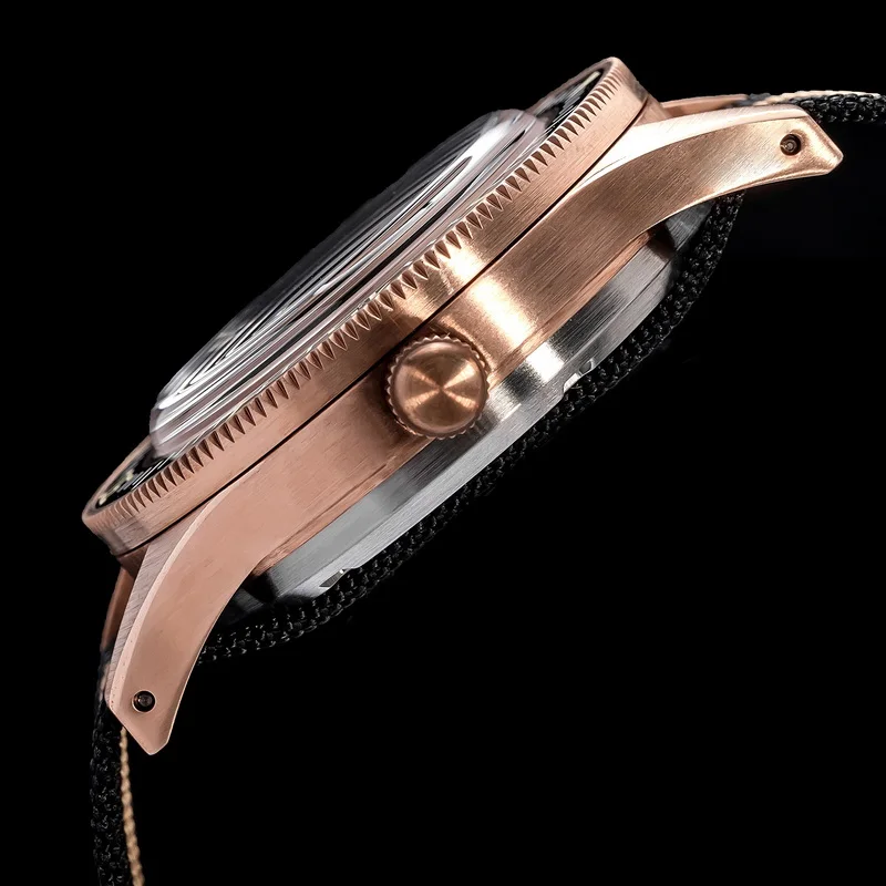 THORN ผู้ชายนาฬิกาอัตโนมัติ 40 มม.CUSN8 Bronze Mechanical นาฬิกาข้อมือ DIVER 200M กันน้ํา Luminous Sapphire Mirror NH35 ทหาร