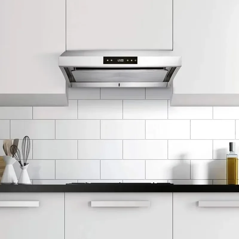 HOME. Chef Series Range Hood 30"PRO PERFORMANCEStainless Steel Slim Under Cabinet Range Hood Design Steam Auto Clean-PS38