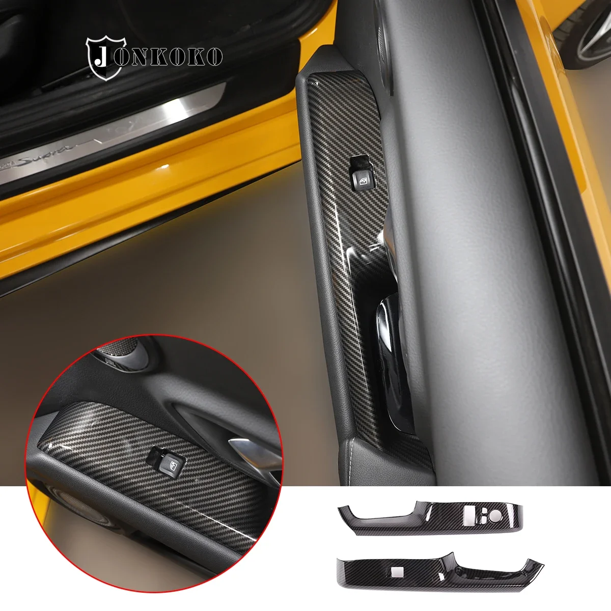 

For 2019-2022 Toyota GR Supra MK5 A90 ABS carbon fiber car glass lift switch decorative frame cover sticker car accessories