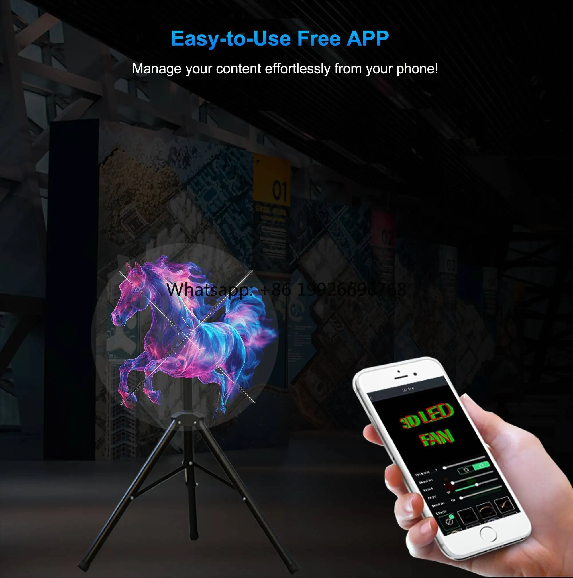 

100cm 3D Four Blades Advertising Machine Popular Indoor Vivid Naked Eye Display for Innovative Presentations OEM Supply factory