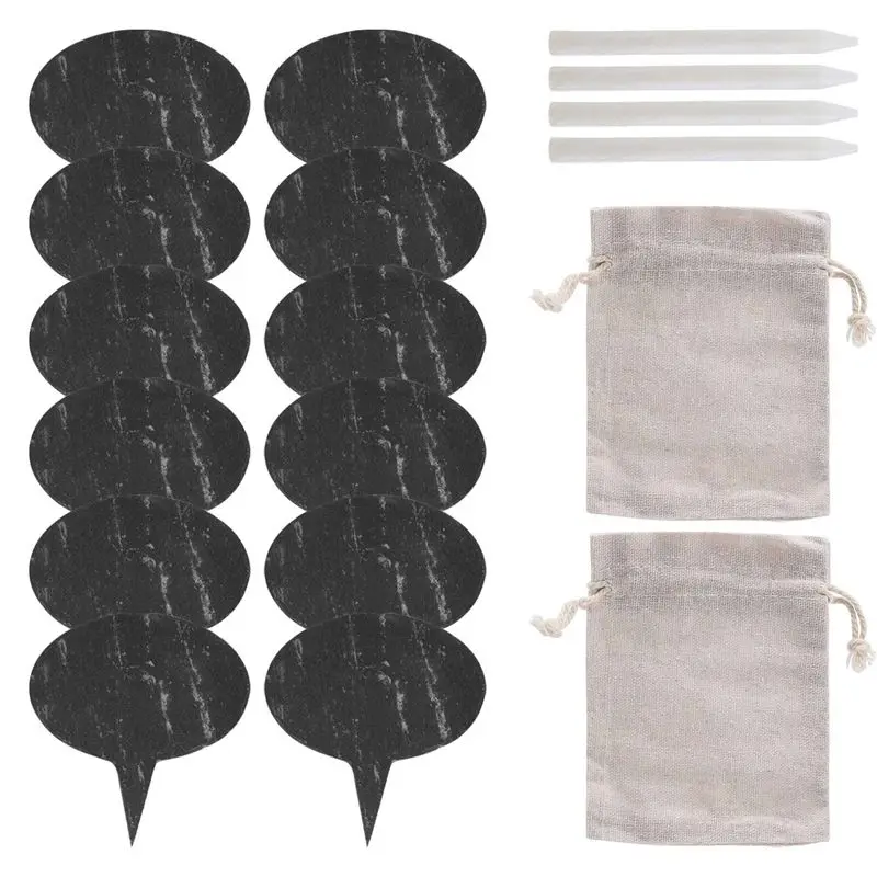ABJI-Cheese Markers For Charcuterie Board, Set Of 18PCS Slate Cheese Labels Sign, Cheese Markers Set, Cheese Name
