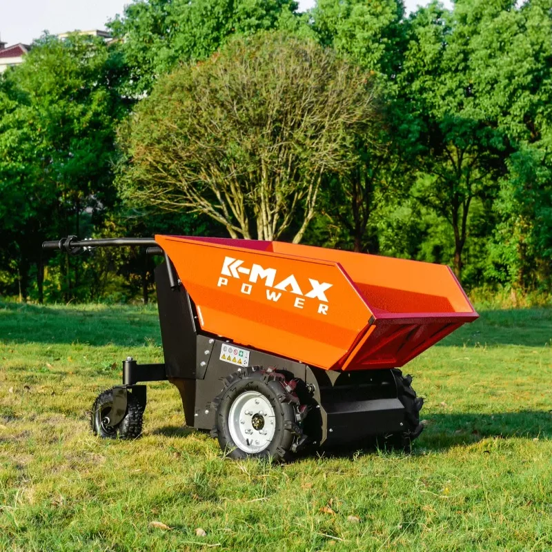 CE Certified 500kg Load Capacity 48V 20Ah   Rubber Tracked Mini Skid Steer Loader Self Loading Dumper for Agriculture