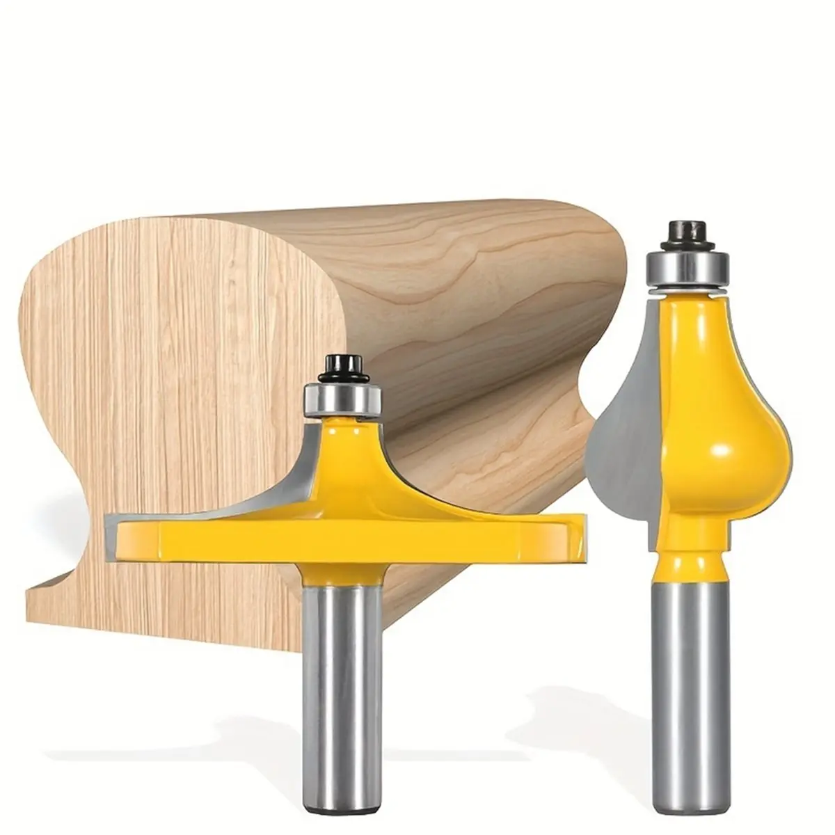 2 Pcs Bottle-Shape Handle Router Bits - 1/2-Inch Shank, 12 Profiles, Ideal for Woodworking, Engraving, and Carving