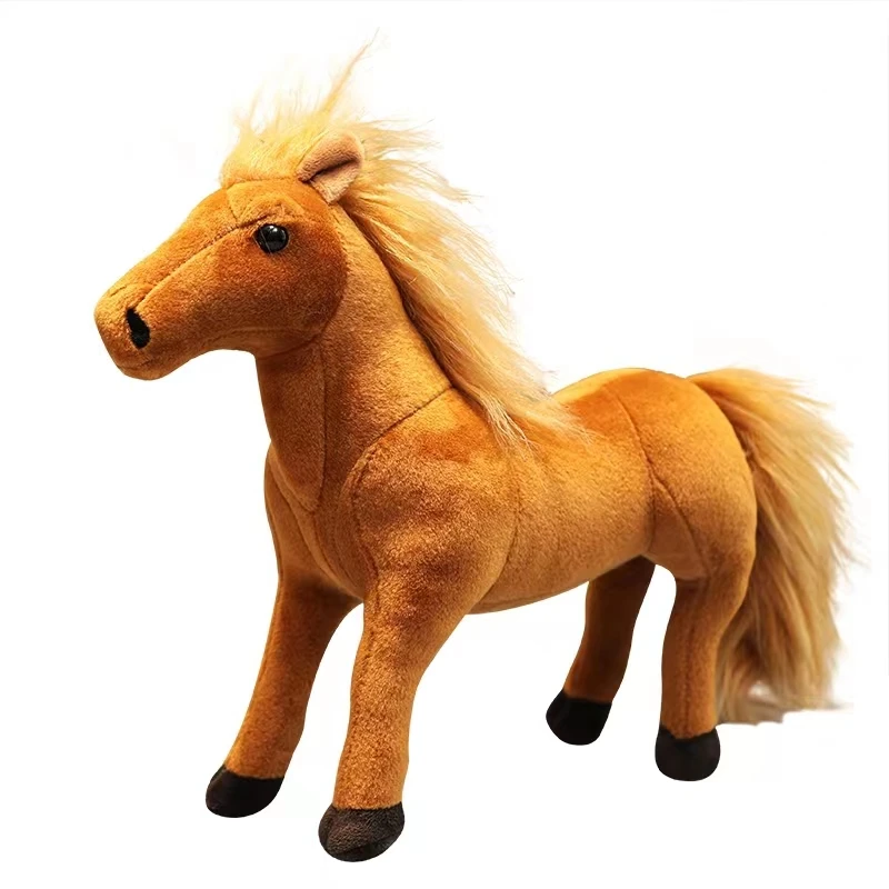 

Horse High Fidelity Anime Cute Plushie War Horse Plush Toys Lifelike Animals Simulation Stuffed Doll Kawai Toy Gifts For Kids