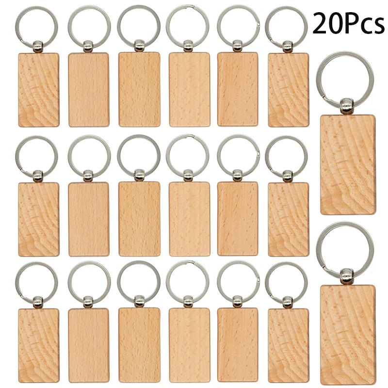 Chaveiro De Madeira Tags, Presentes DIY, 20Pcs