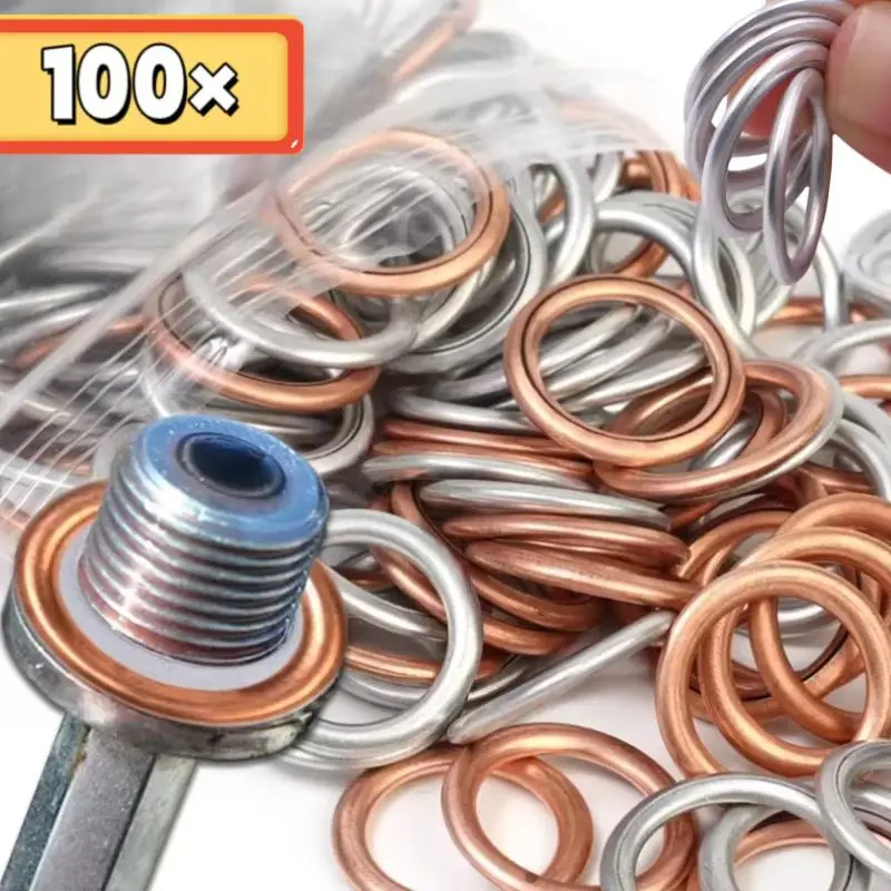 

Car Oil Pan Drain Gasket Drainage Bolt Pad Aluminum/ Copper Oil Drain Plug Gasket Replaceable Accessories for Volkswagen Audi