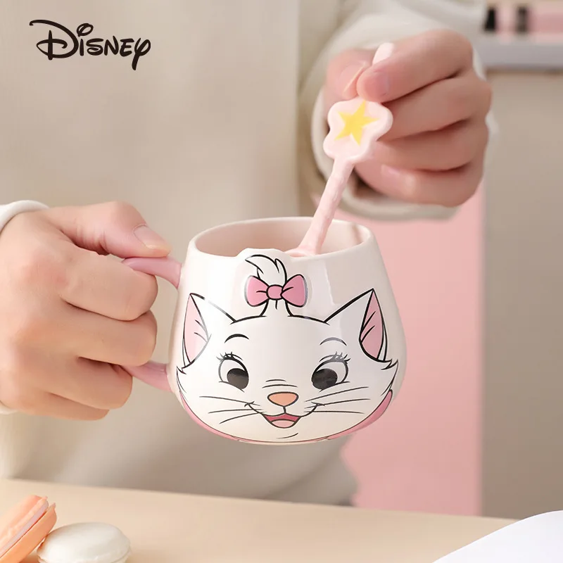 Disney Marie Cat Cute Cartoon The Aristocats Mug Kawaii Ceramic Milk Cup Lovely Periphery 530ML High-Capacity Home Decor GIfts