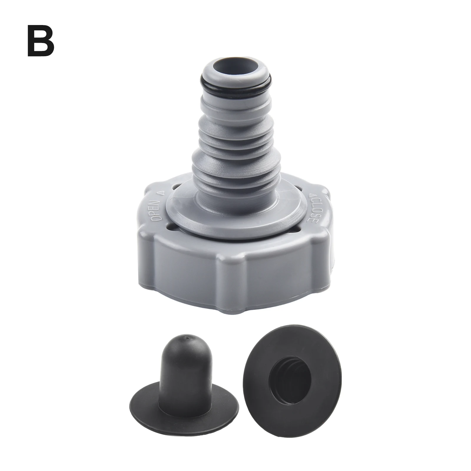 Pool Garden Outdoor Flush Valve Drain Valve For Draining Pool Hose Adapter 3pcs set Black Gray Plastic Pools Parts