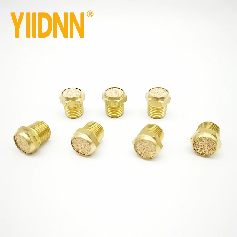 Pneumatic solenoid valve copper Air Breather Vent muffler Male NPT1/8'' 1/4'' 3/8'' 1/2'' 3/4'' 1'' Brass Fitting