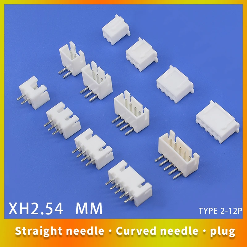 10pcs  XH2.54 2.54mm Socket Connector Pin Header Straight Pin 2p-12p