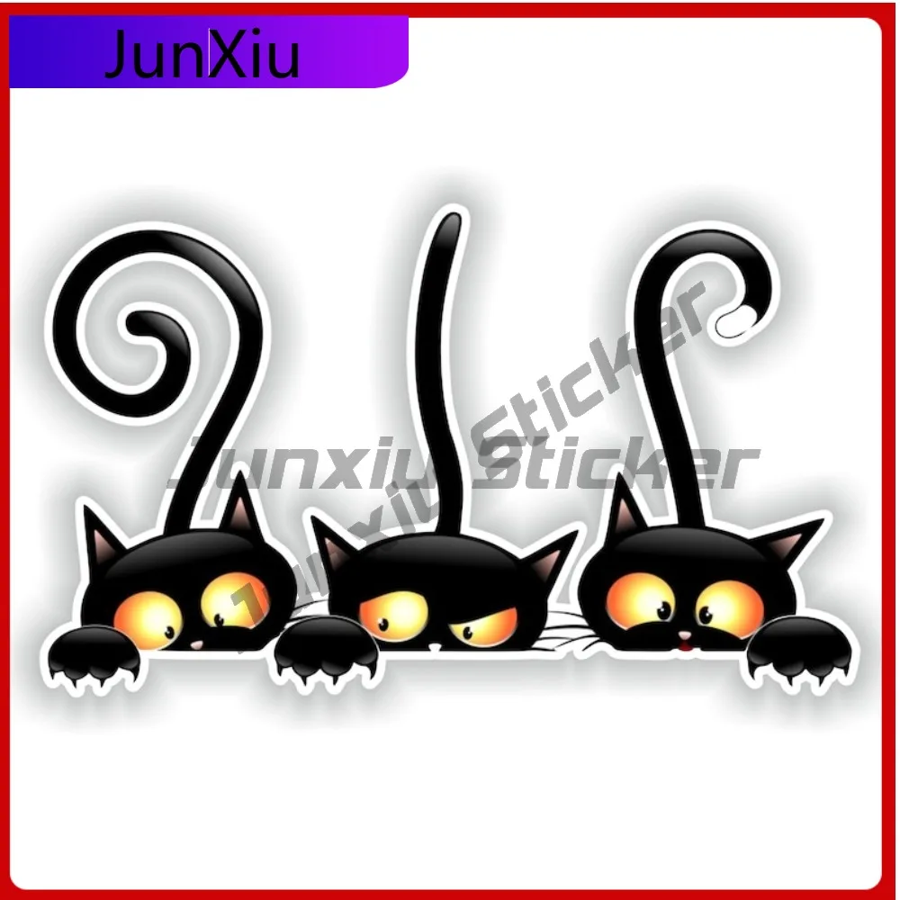 

Cartoon Black Funny Laptop Waterproof Sticker Vinyl Anti Helmet Cats Window Graffiti Cool Waterproof Motorcycle Stylish