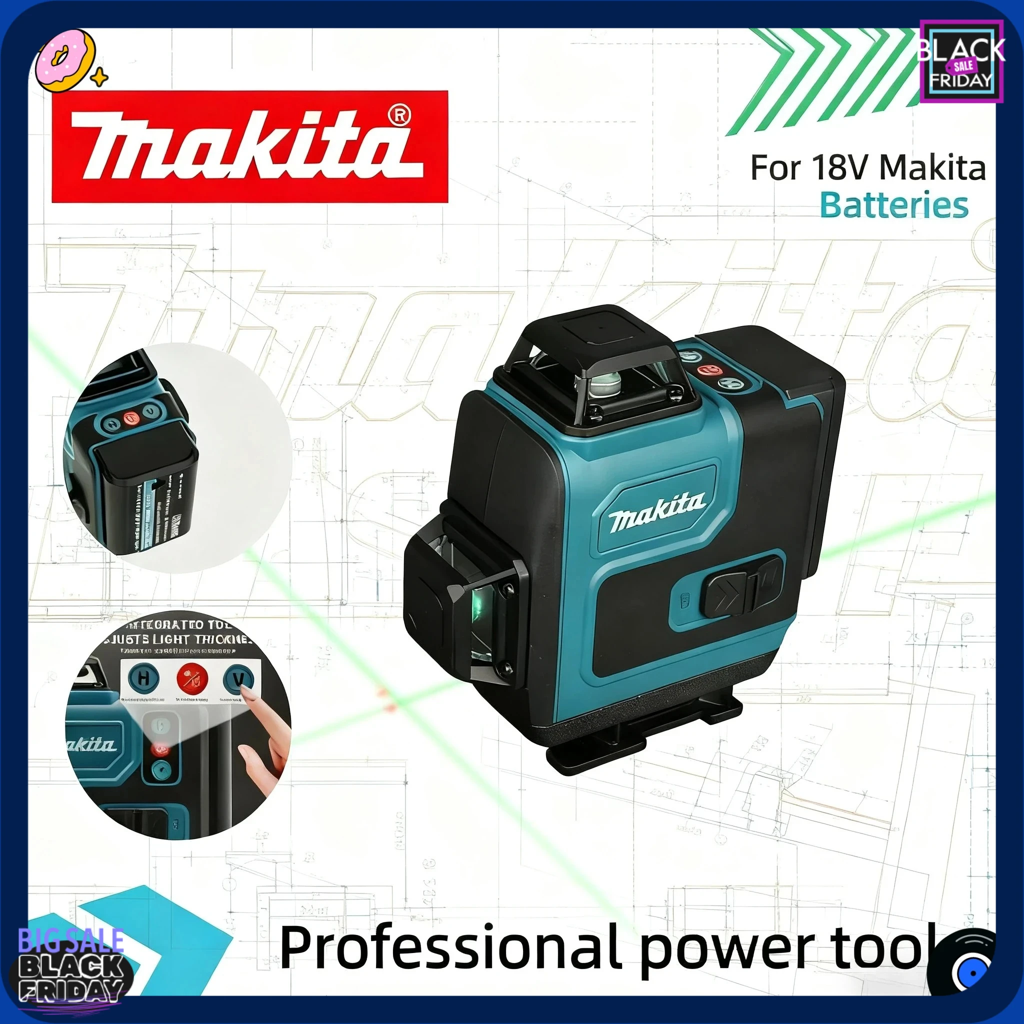 livella-laser-portatile-makita-ad-alta-precisione-autolivellante-360°-orizzontale-e-verticale-montabile-a-parete-luce-verde
