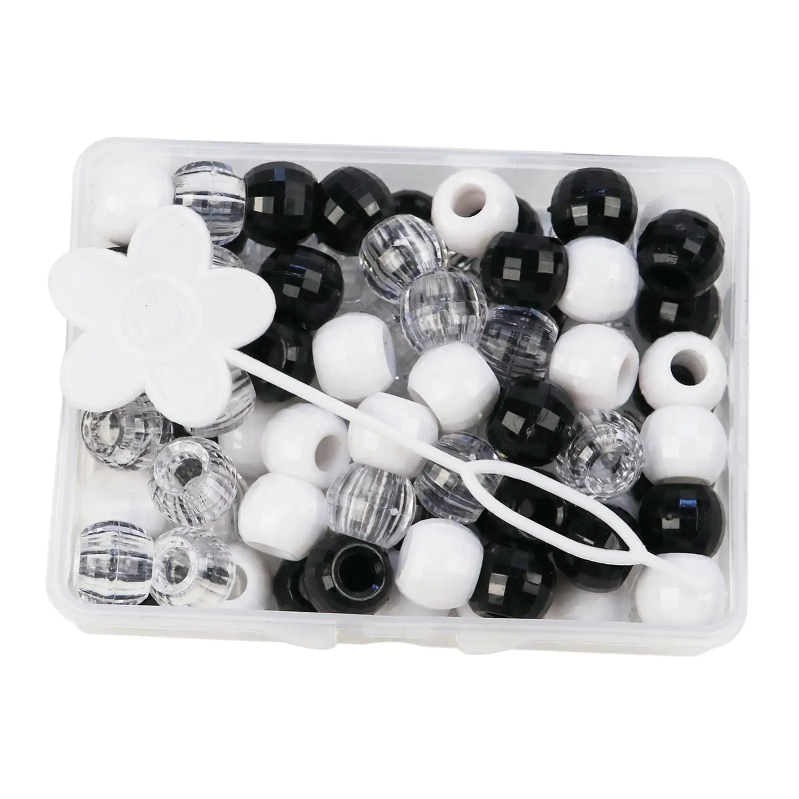 70 Hair Braiding Beads Round Hair Cuffs with Transparent Hair Braid Beads for Braided Hairstyles Beard Braids Jewelry Making