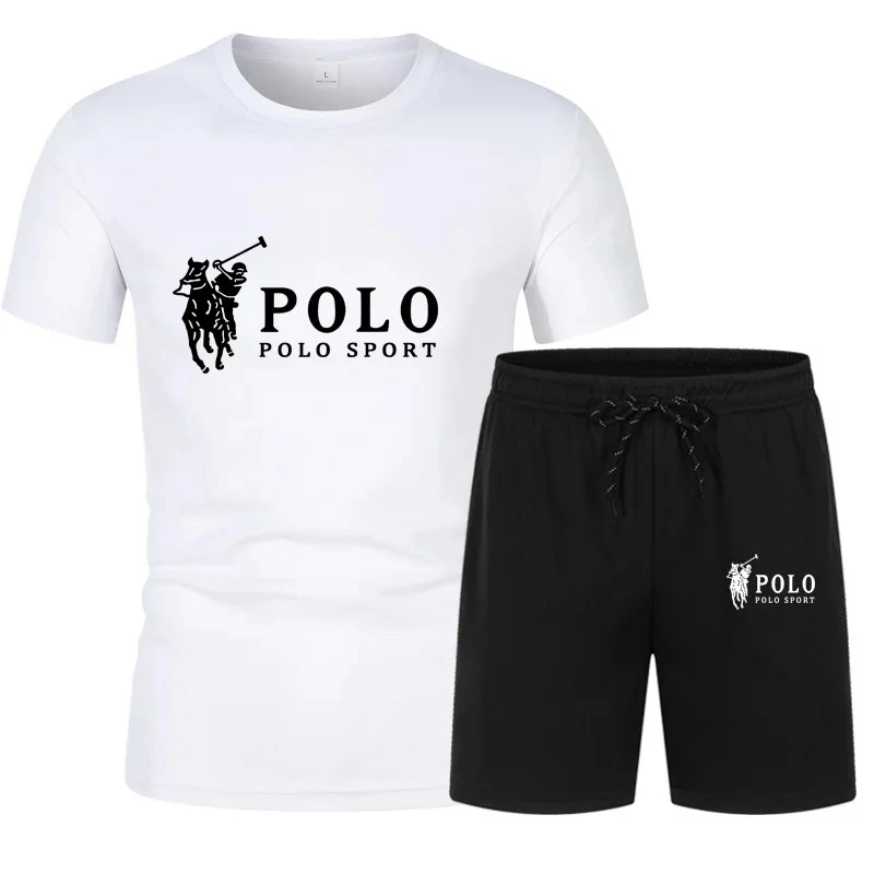 Camiseta y pantalones cortos de dos piezas para hombre, ropa informal de fitness y libertad, ropa para correr, moda de verano