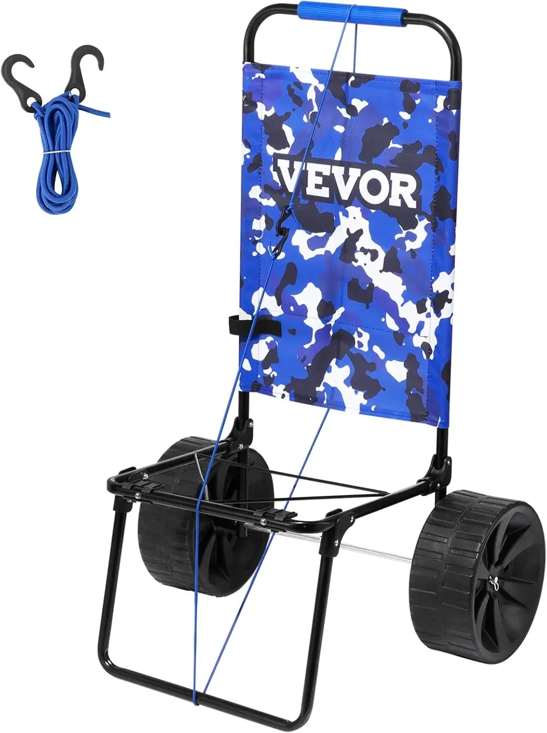 

Beach Dolly with Big Wheels for Sand, 15.4" x 15.7" Cargo Deck, w/ 10" PE Solid Wheels, 69LBS Loading Capacity Folding Sand Cart