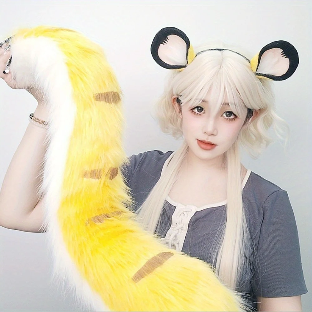 Juego de diadema con orejas de tigre y cola de bestia, accesorio Cos, para convenciones de anime, eventos de cosplay, reuniones temáticas de tigre y espectáculos de disfraces