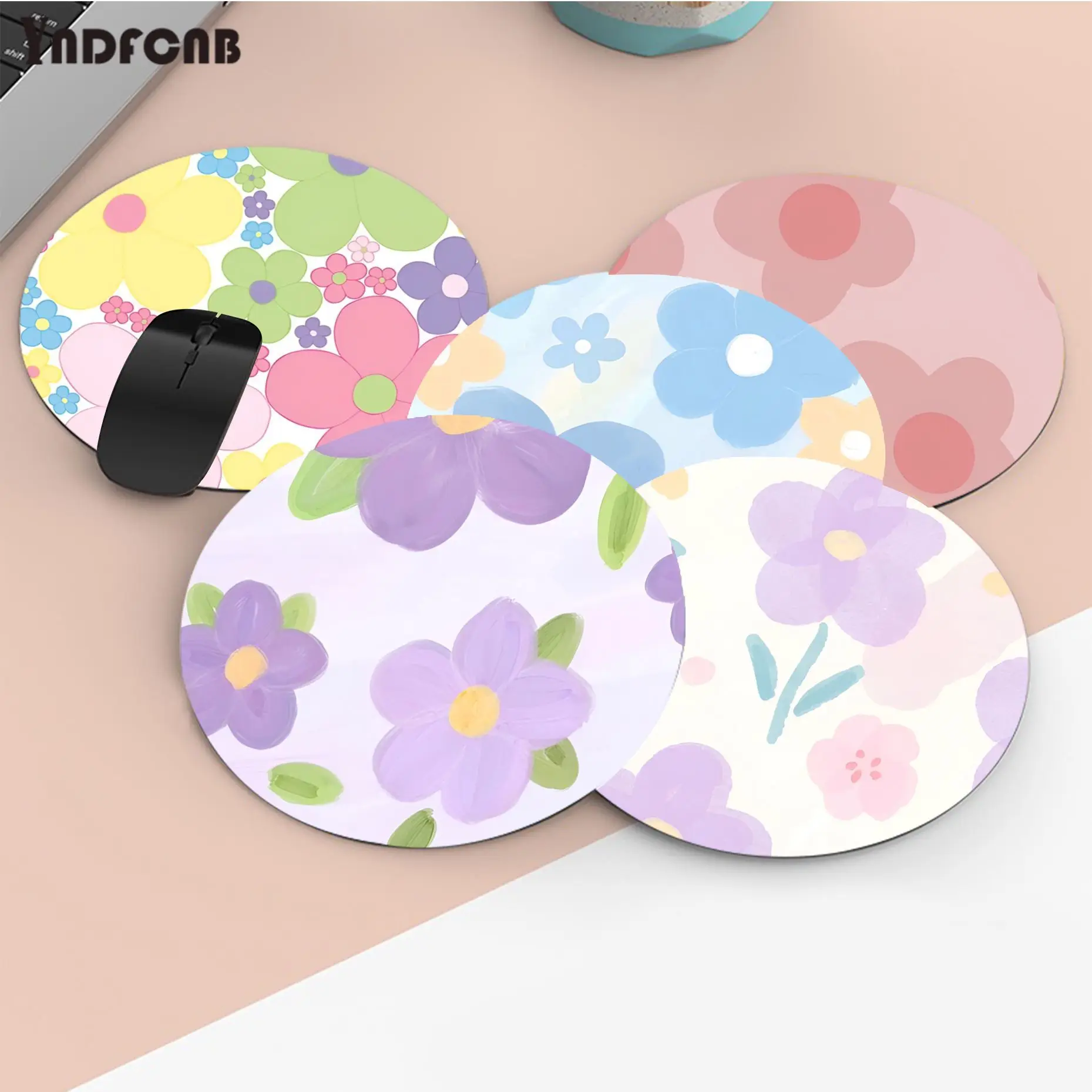 Flower Mousepad Animation Round Big Promotion Table Mat Student Mousepad Computer Keyboard Pad Games Pad for PC Gamer Mousemat