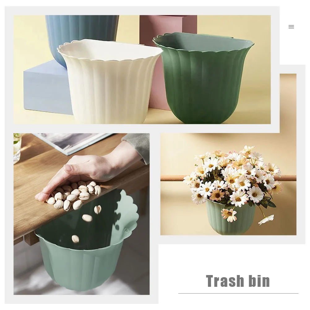 

Plastic Hanging Trash Bin Kitchen Cabinet Door Hanging Waste Container Compact Size Fresh Natural Color Over-Cabinet