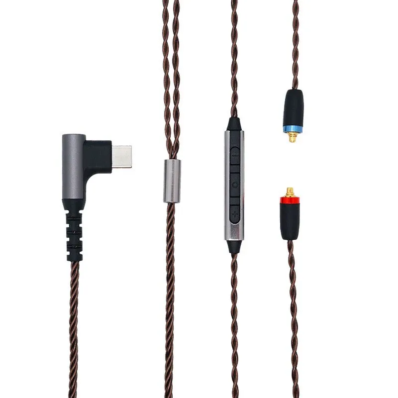 MMCX-Kopfhörer-Upgrade-Kabel aus Sauerstofffreiem Kupfer mit Inline-Mikrofon & Lautstärkeregelung Typ-C Digitales Audio-Dekodierungskabel für Smartphones – Detail 6