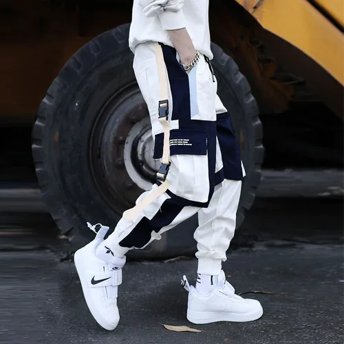 Imagen 2 del producto Ropa nueva para hombre, pantalones bombachos Cargo con múltiples bolsillos, pantalones de chándal informales de Hip Hop para hombre, pantalones para correr, pantalones de moda Harajuku para hombre
